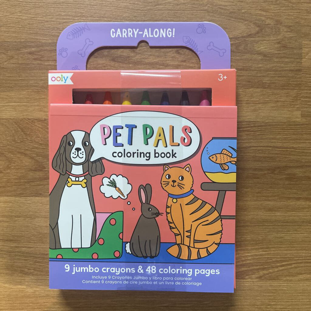 Ooly Carry Along Crayons & Coloring Book - Pet Pals