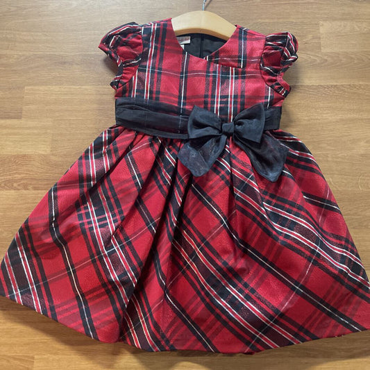 Bonnie Baby Plaid SS Holiday Dress - 24m