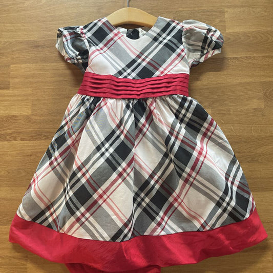 Hartstrings Plaid Holiday SS Dress - 3T