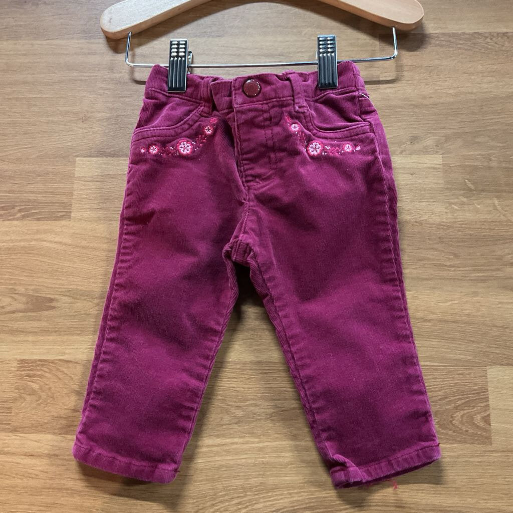 Gymboree Flower Corduroy Pants 6-12M