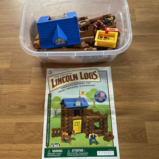 Tote of Lincoln Logs (set not counted)