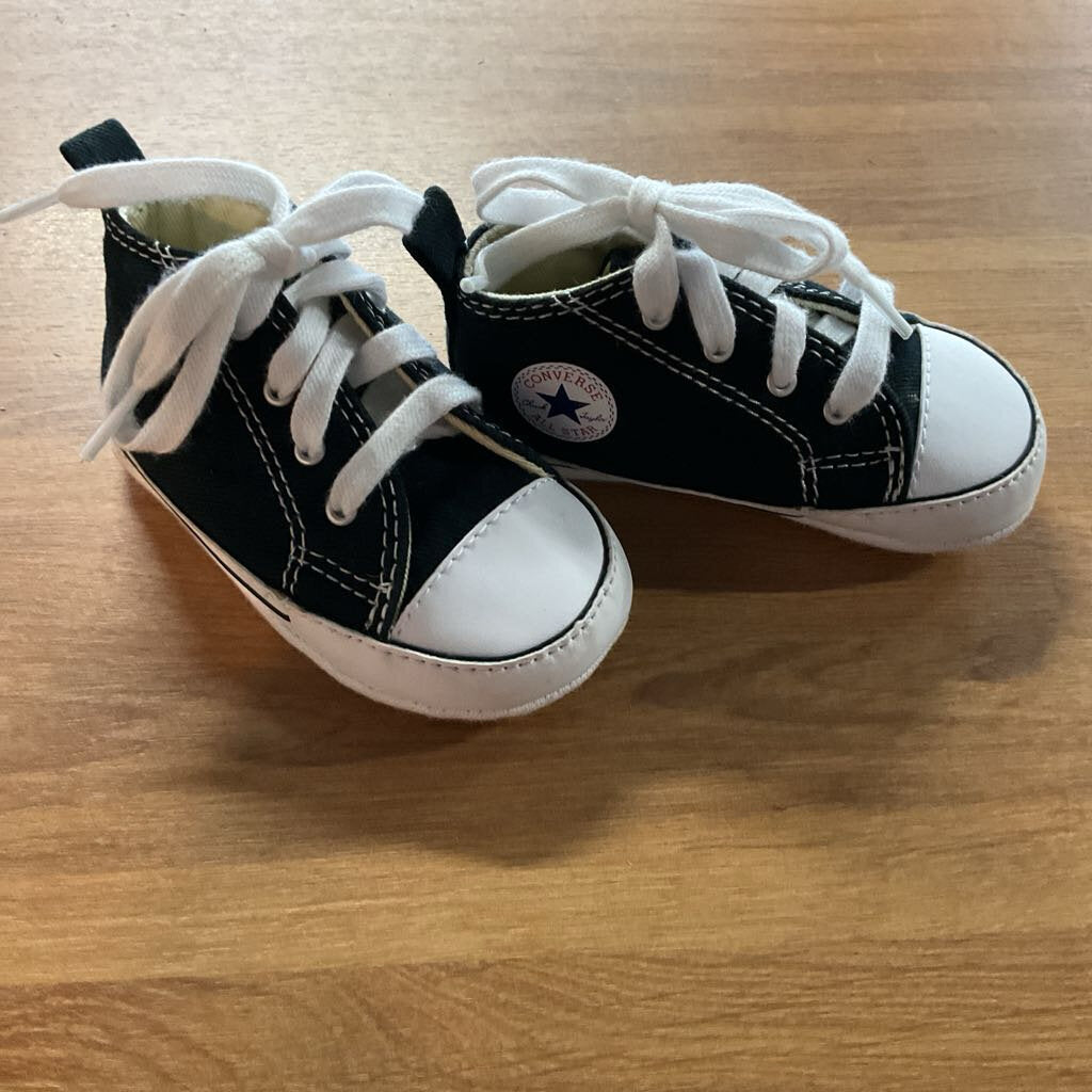 Converse Black Crib Shoes - 3