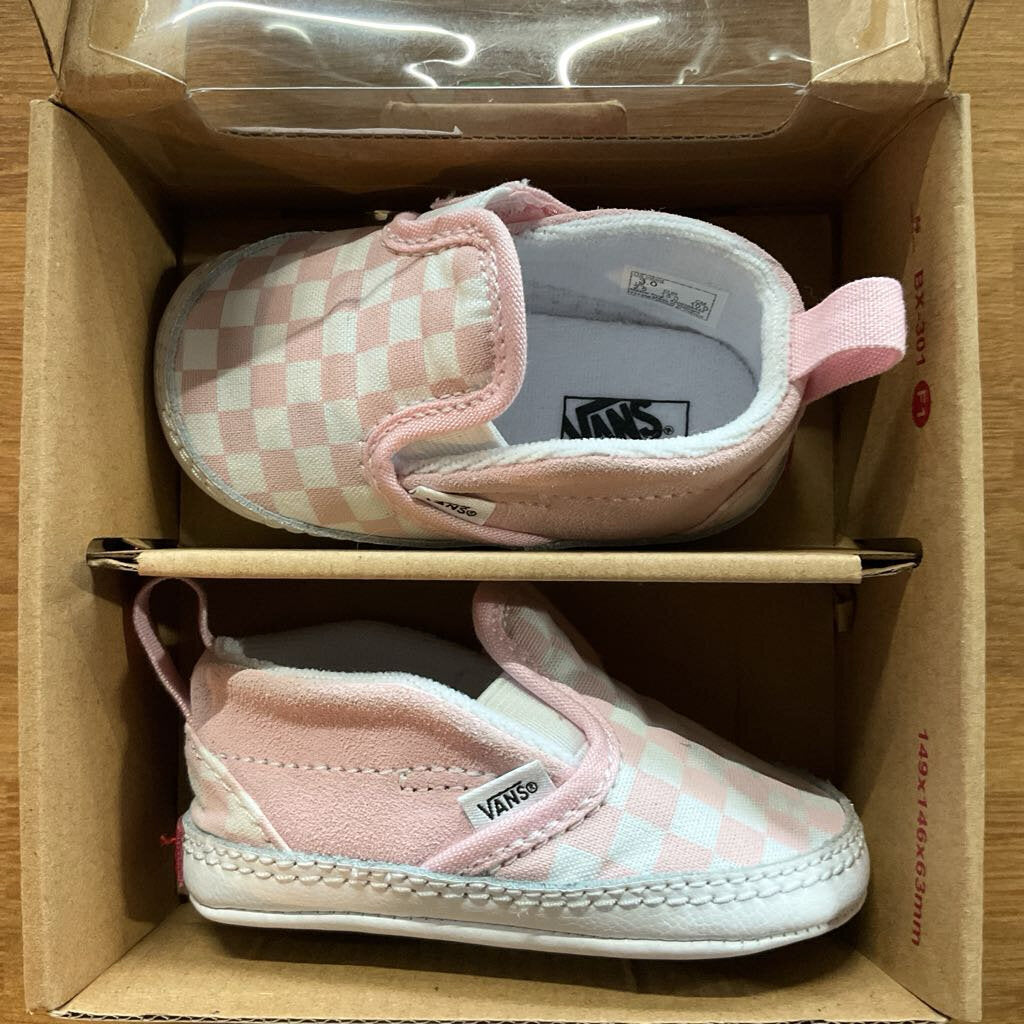 Vans Pink Check Crib Shoes - 3