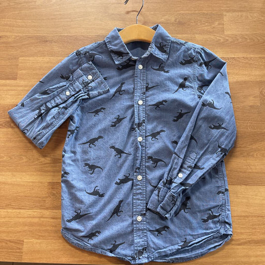 H&M Dino LS Button Up - 7