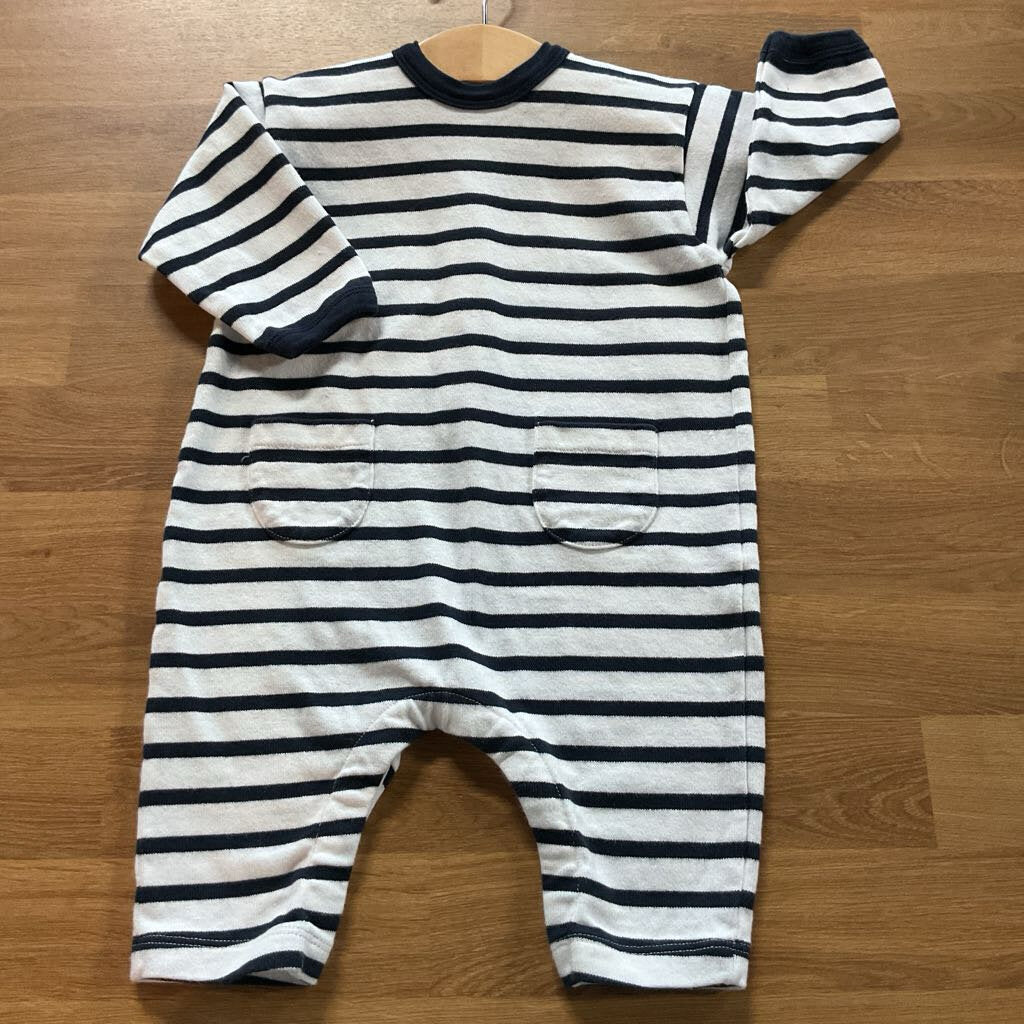 Petit Bateau Stripe Coverall - 6m