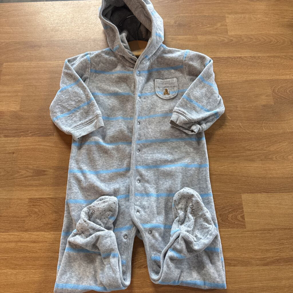 Baby Gap Stripe Velour Coverall - 6/12m