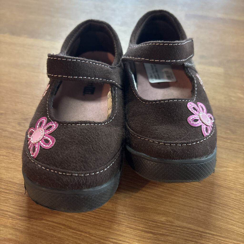 Smart Fit Flower Brown Mary Janes 7.5