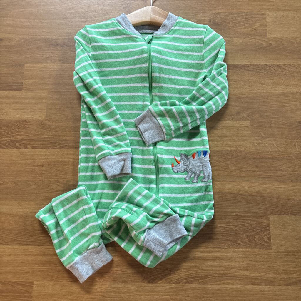 Little Me Dino Stripe Pjs - 4T