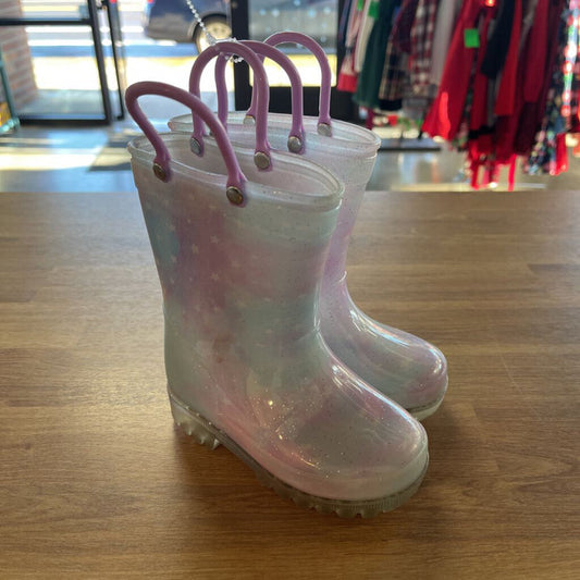 Light Up Sparkle Star Rain Boots - 6