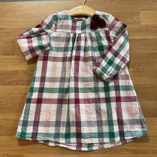 H&M Plaid LS Dress - 18/24m