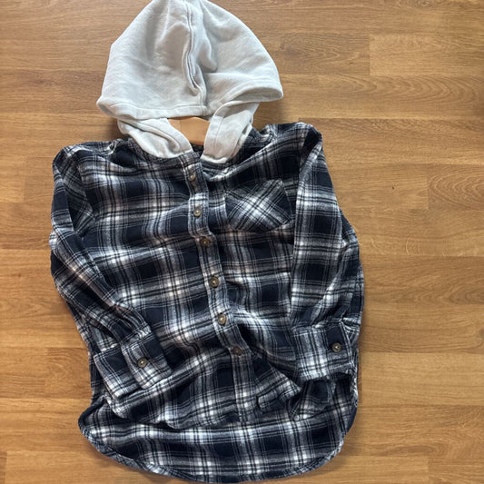 Old Navy Flannel Hoodie LS Button Up - 5