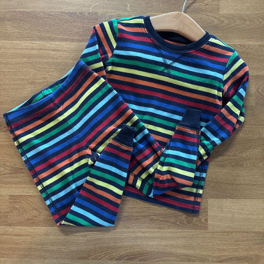 Primary Rainbow Stripe Two Pc Pjs - 2/3