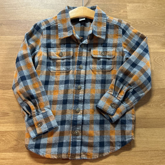 Old Navy Plaid LS Button Up - 5T