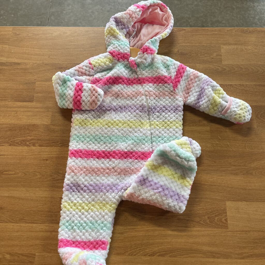 Little Beginnings Stripe Fleece Bunting - 3/6m