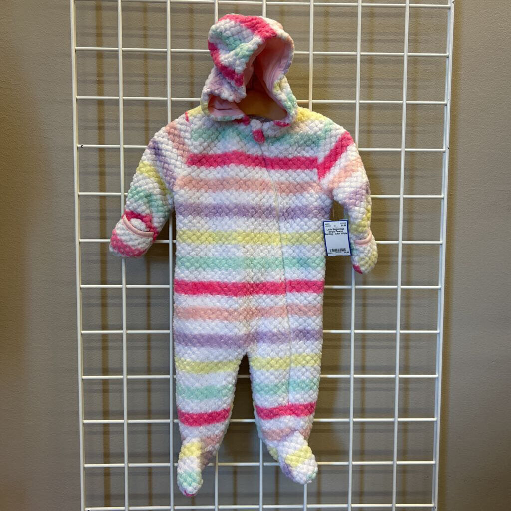 Little Beginnings Stripe Fleece Bunting - 3/6m
