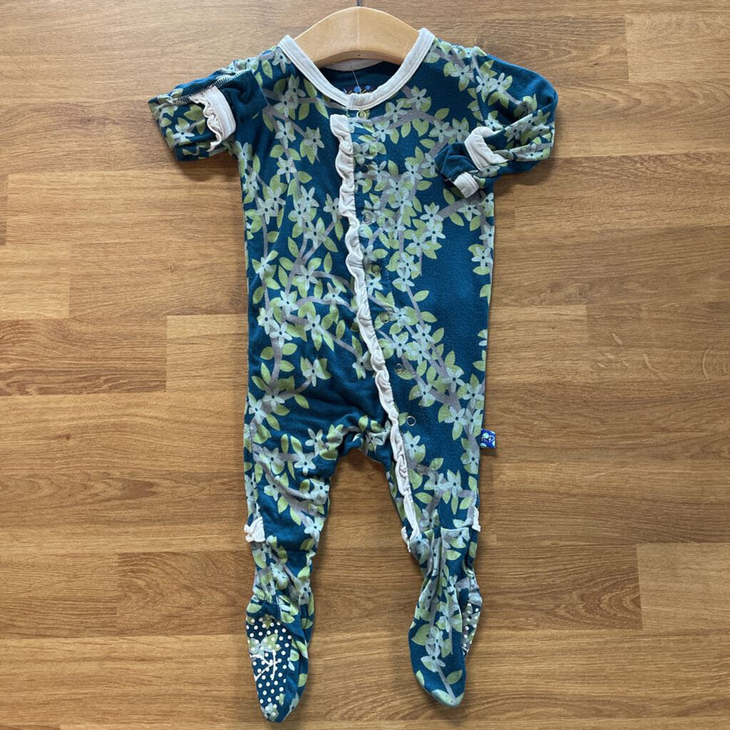 Kickee Pants Floral Snap Sleeper - 0/3m