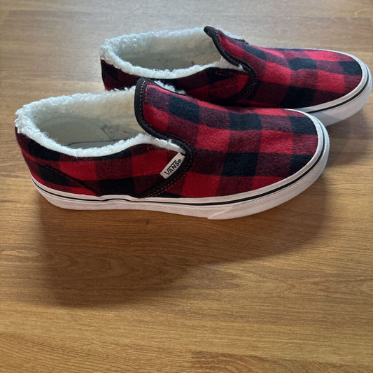 Vans Red Check Slip On Sneakers - 2.5