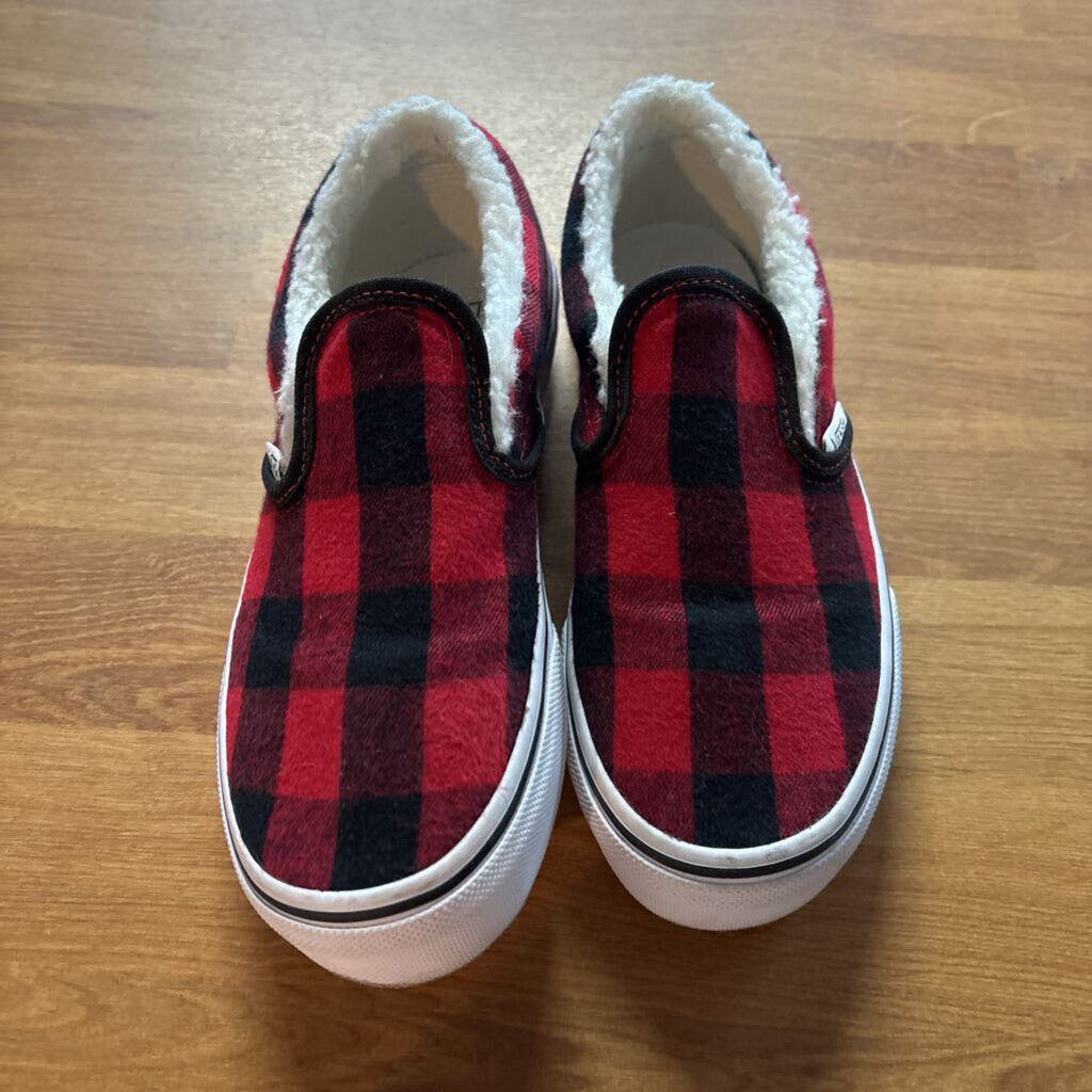 Vans Red Check Slip On Sneakers - 2.5