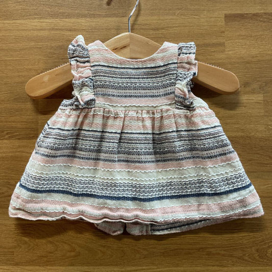 Zara Mini Linen Stripped SS Dress 1-3M