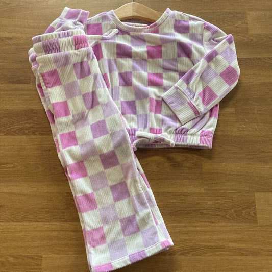 Jumping Beans Square Soft Ribbed LS Top & Bottoms 3T