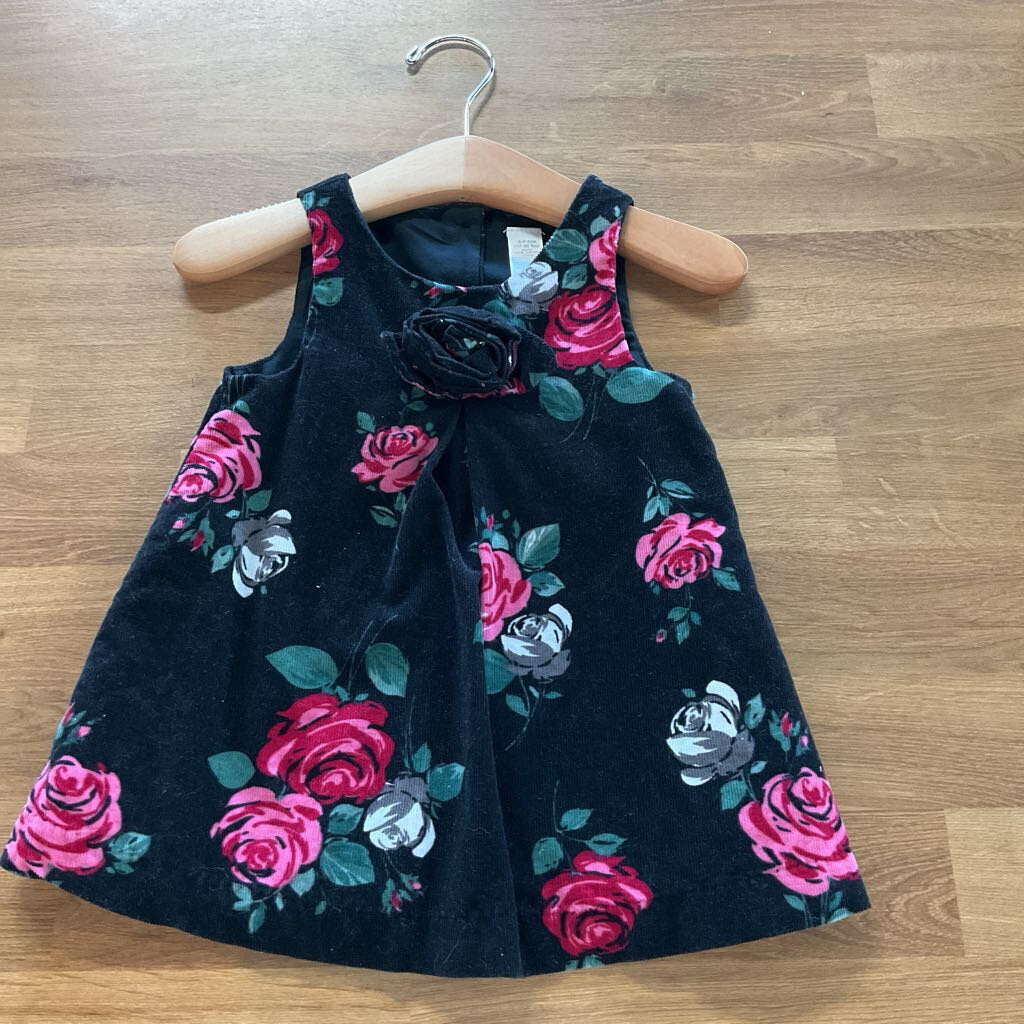 Macy's Flower Tank Velvet Dress 6-9M