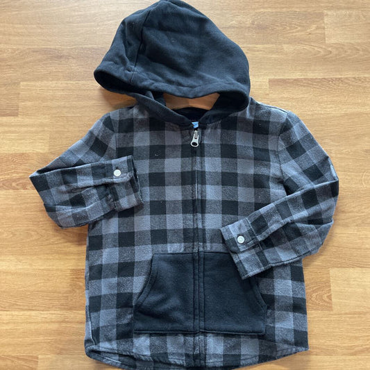 Andy & Evan Plaid Zip Up Flannel Hoodie 3T