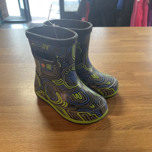 Bogs Grey Swirl Waterproof Rain Boots 7