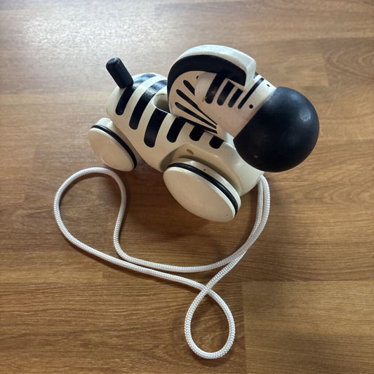 Zebra Wood Pull Toy