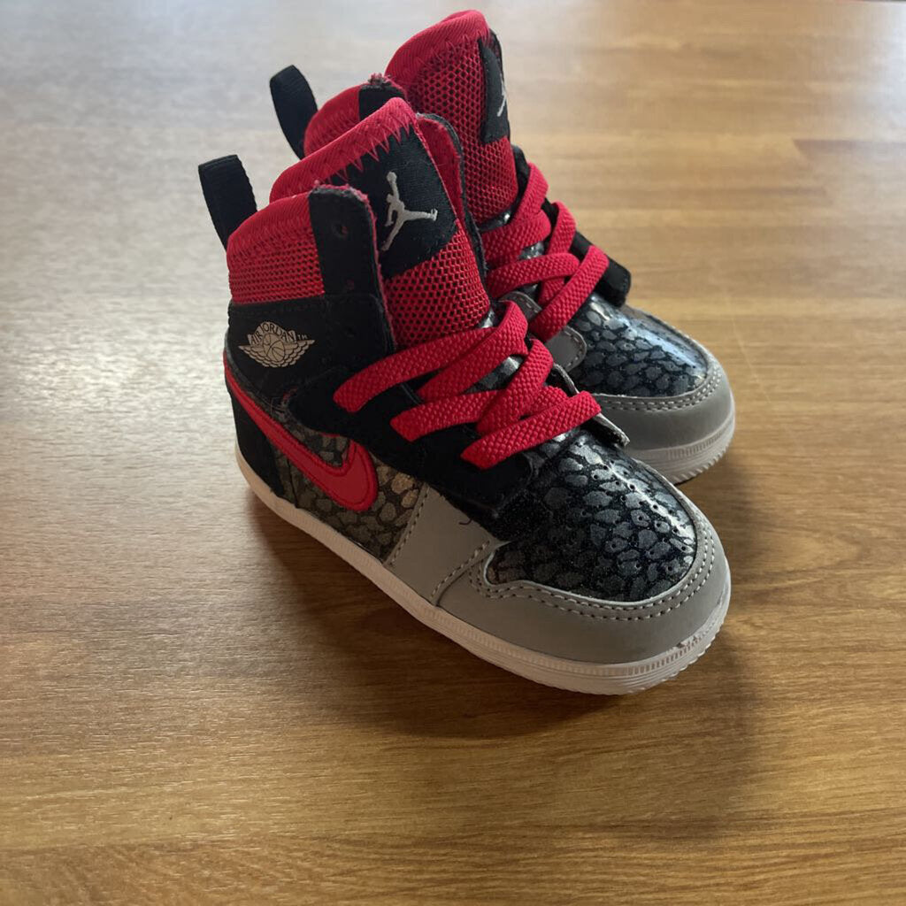 Jordan High Top Grey/Red Sneakers - 4