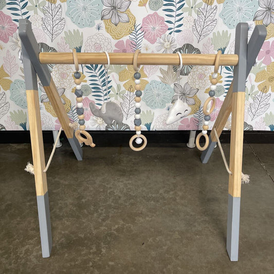 Wood Baby Play Gym - Grey