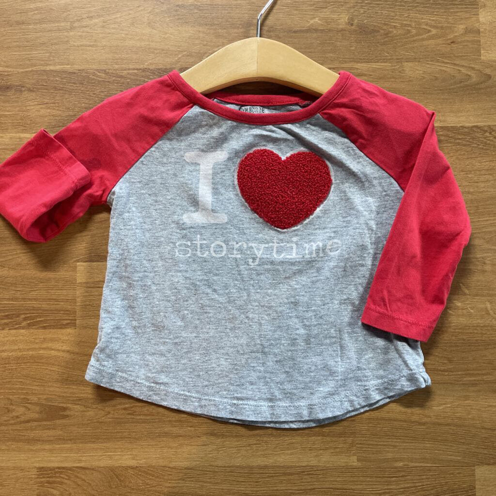 Gymboree I Love Storytime LS Tee - 12/18m