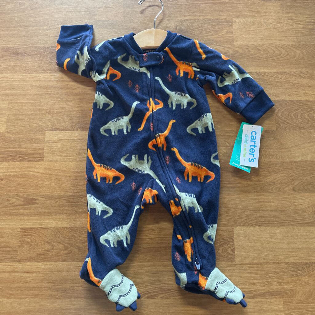 NWT Carter's Dino Fleece Sleeper - 0/3m