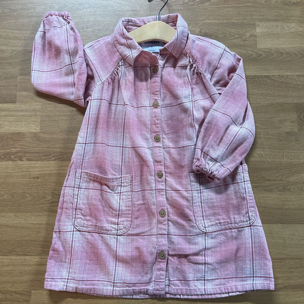 Old Navy Flannel LS Button Up Dress - 4T