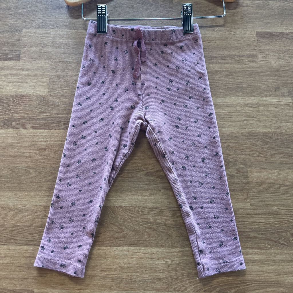 Zara Ribbed Floral Leggings - 18/24m