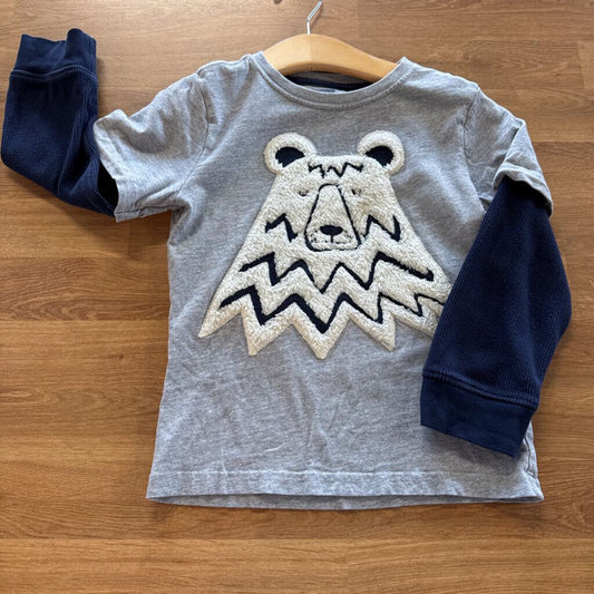 Gymboree Furry Polar Bear LS Tee 3T