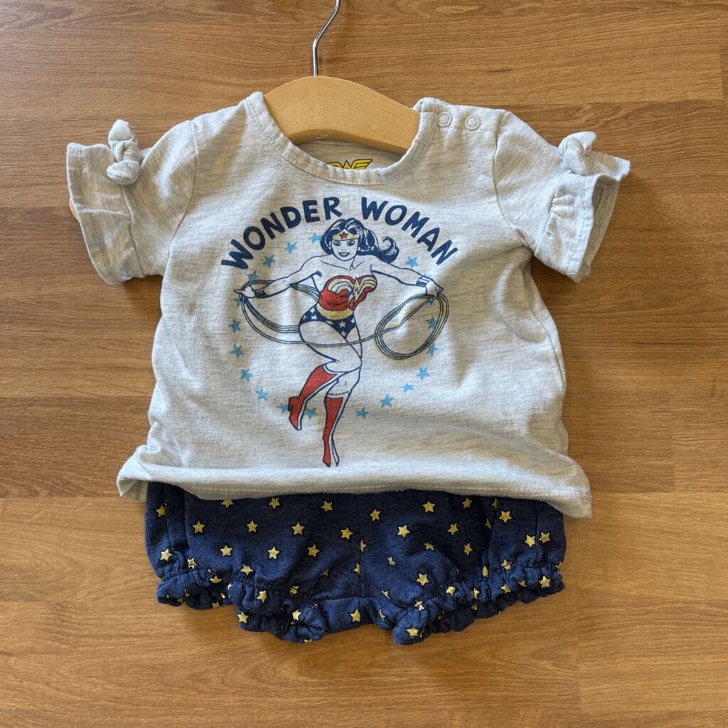 Wonder Woman SS Tee / Shorts Set - 6/9m
