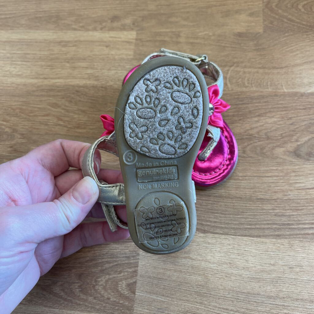 Genuine Kids Pink/Gold Sandals - 3