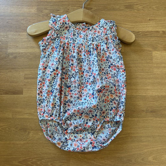 Osh Gosh Flower SS Bubble Romper 6m