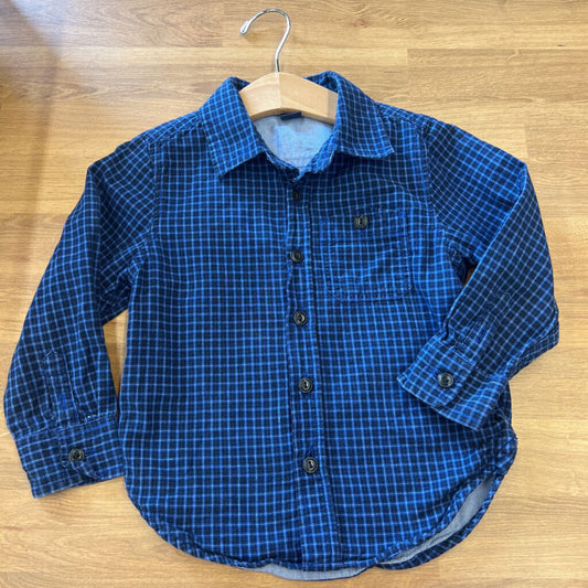 Baby Gap Plaid LS Button Up Top 3T
