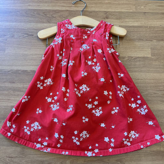 Baby Gap Flower Button Pleat Tank Dress W/Bloomers 18-24m