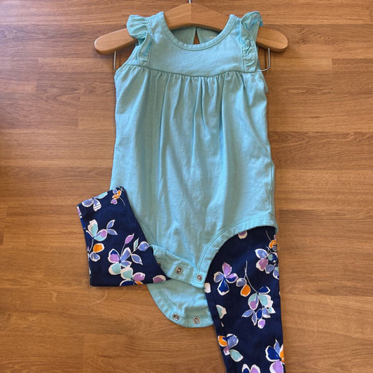 Carter's Floral SS Onesie / Legging Set - 24m