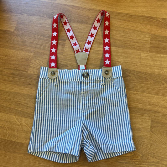 NWT Cat & Jack Star / Stripe Suspender Shorts - 6/9m