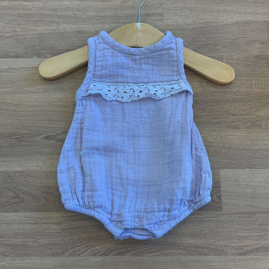 City Mouse Linen Bubble Romper - 0/3m