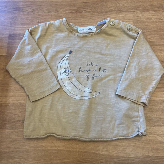 Zara Banana LS Tee - 6/9m
