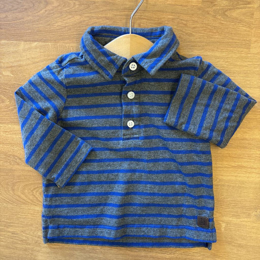 Janie & Jack Stripe LS Polo - 3/6m