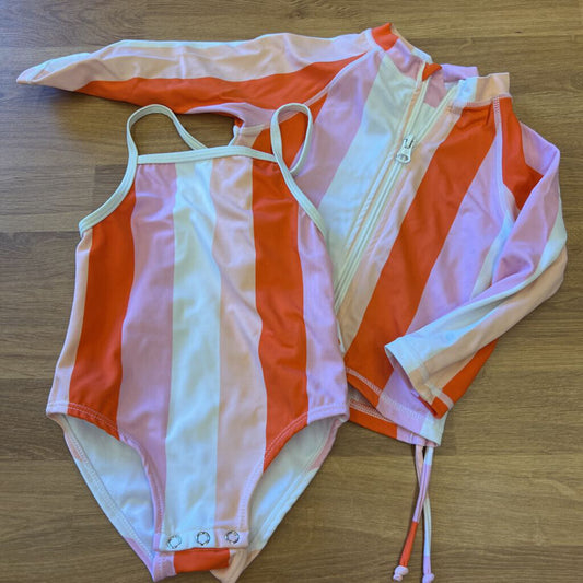 Swim Zip Stripe Two Pc Swim - 12/18m