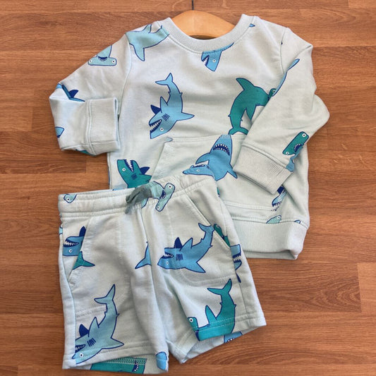 Cat & Jack Shark Two Pc Set - 12m