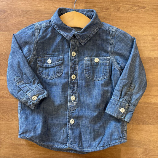Baby Gap Lined Chambray LS Button Up - 12/18m