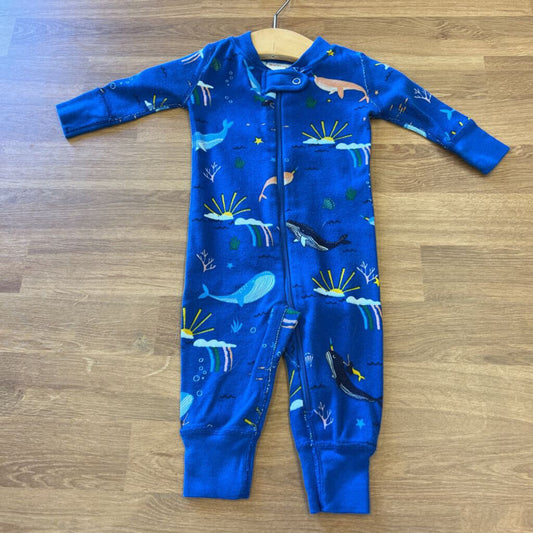 Hanna Andersson Whale Pjs - 0/3m