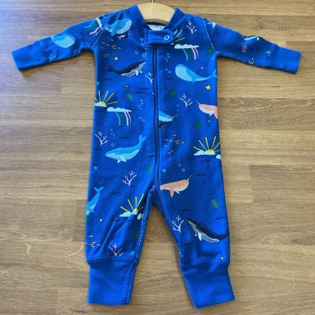 Hanna Andersson Whale Pjs - 0/3m